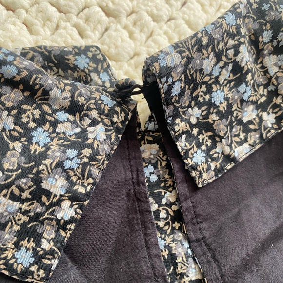 💮🩶🖤FREE PEOPLE MINI DRESS / THREE- QUARTER PUFF SLEEVES/ DARK FLORAL 🖤🩶👗 - Picture 10 of 15